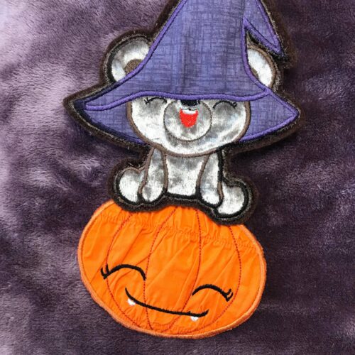 Halloween Bear on Pumpkin