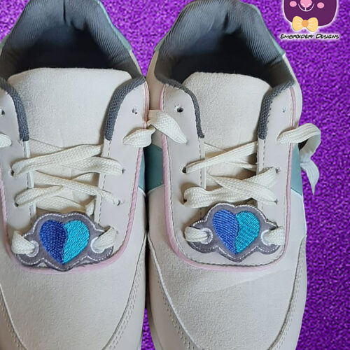 Split Love Heart Shoe Lace Charms