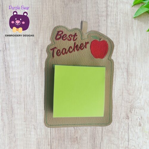 Best Teacher & Apple Sticky Note Holder