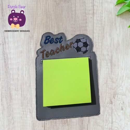 Best Teacher Football/Soccer Sticky Note Holder
