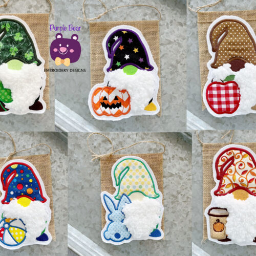 6 Gnomes Hanger set, 2 sizes