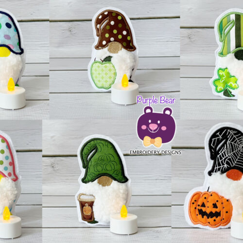 Six Gnome's Tea Light Holder 6 Design 2 Sizes