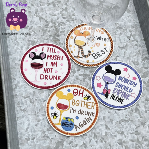 Bear & Friends Drinking Set Coasters & Drinks Tags 8 designs