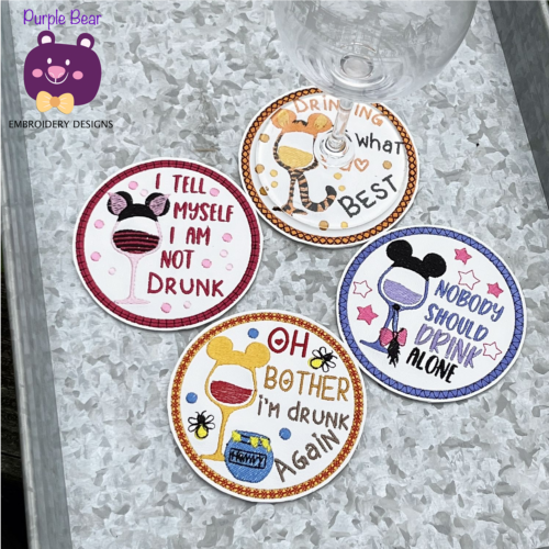 Drinking Coaster - Set 4 Bear & Friends