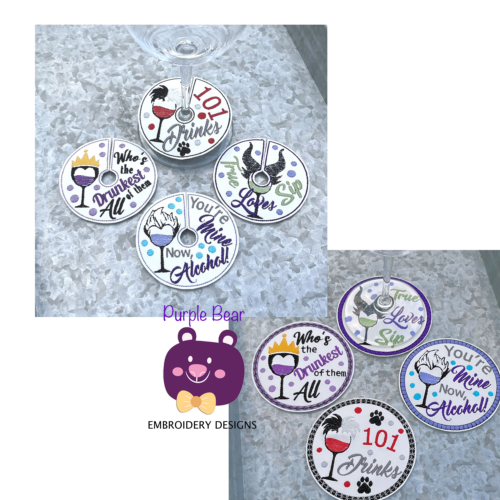 Villains Drinking Set 6 Coasters & Drinks Tags 8 designs