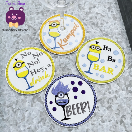 Drinking Coaster - Set 10 yellow guys