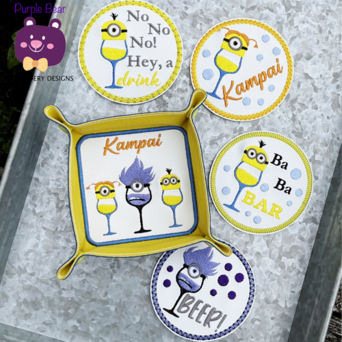 Set 10 Coasters & Drinks Tags 8 designs + freebie