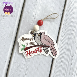 Cardinals Hearts Ornament/Eyelet