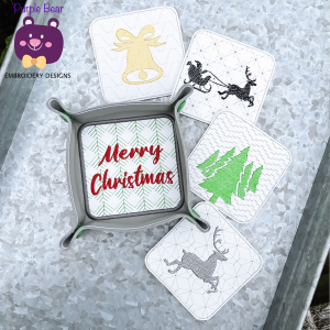 Christmas Coaster & Tray Set - 5 designs 4 tray sizes