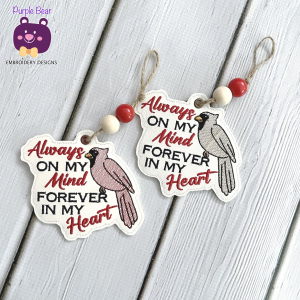 Cardinal Hearts Ornament/Eyelet