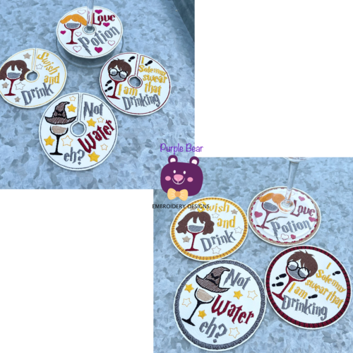 Set 8 Magic Coasters & Drinks Tags 8 designs