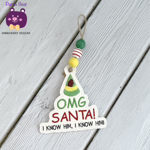 OMG Santa Eyelet/Ornament
