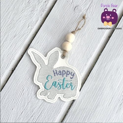Happy Easter, Rabbit Ornament/Eyelet