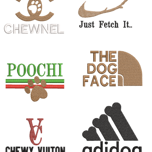 Dog logo Set 6 Designs 4x4