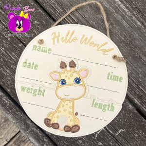 Giraffe Baby Details, Hanger 3 Sizes