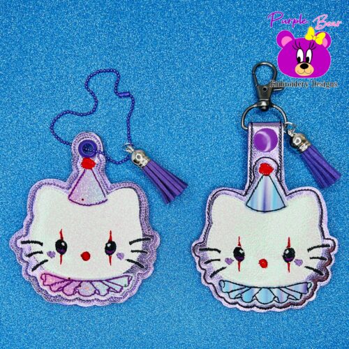 Clown Kitty Snap tab & Eyelet