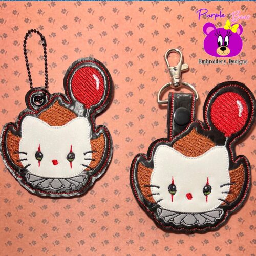 Scary Clown Kitty Snap tab & Eyelet