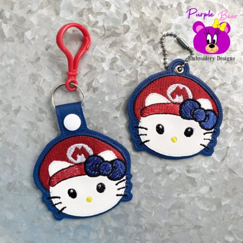 Red Plumber Kitty Snap tab & Eyelet