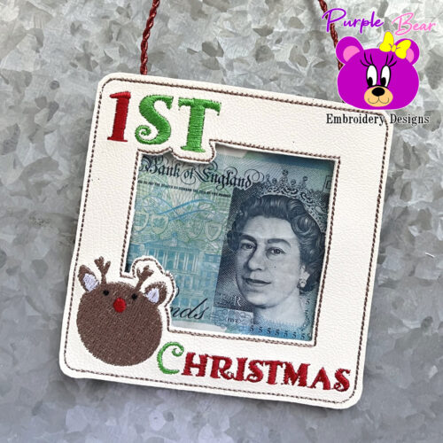 1st Christmas, Deer, Photo/money Holder 3 sizes