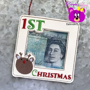 1st Christmas, Deer, Photo/money Holder 3 sizes