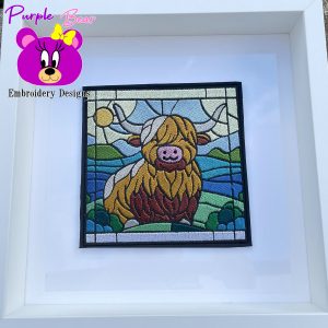 Stained Glass Highland Cow 4 sizes