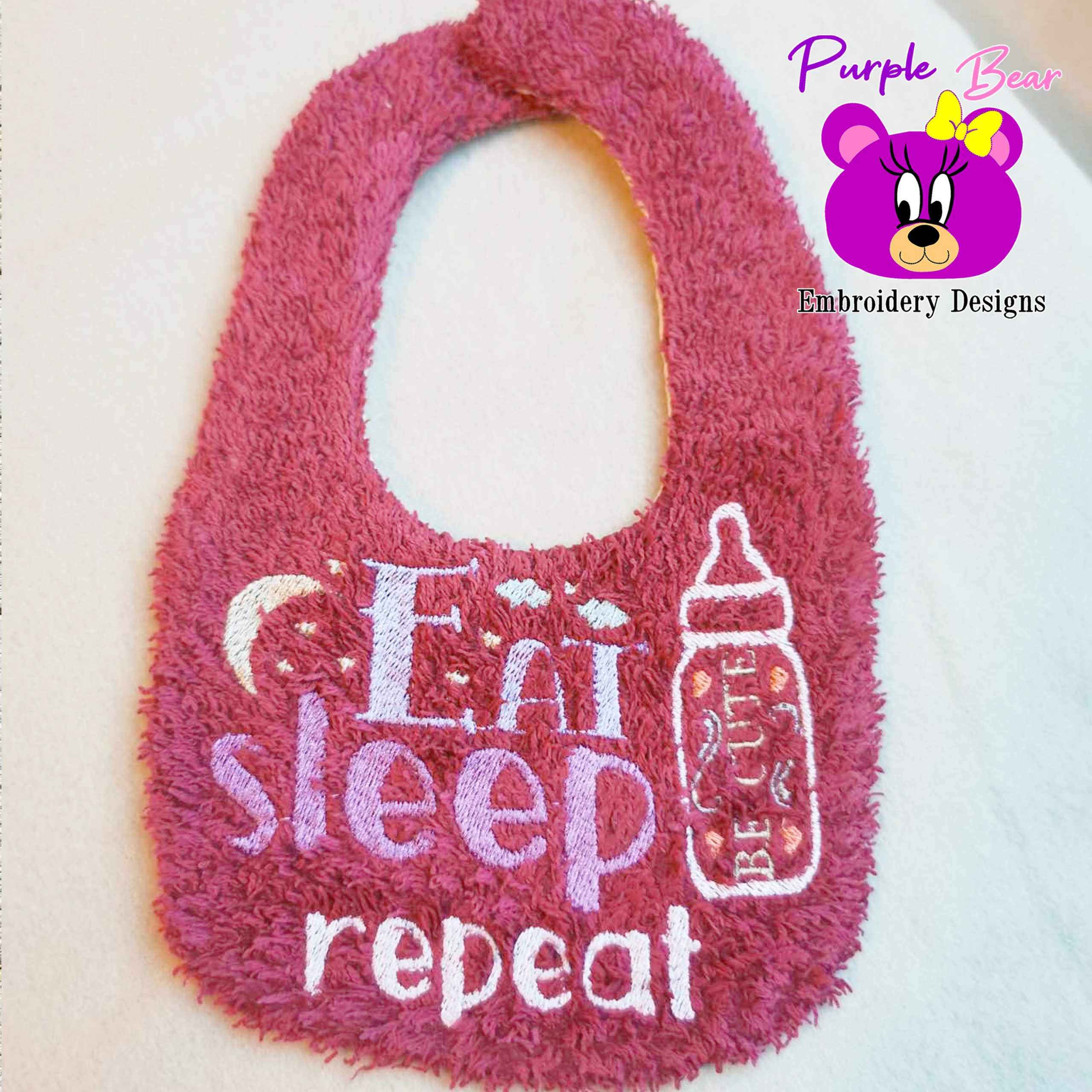 Eat, Sleep, Be Cute Bib & Stand Alone Designs