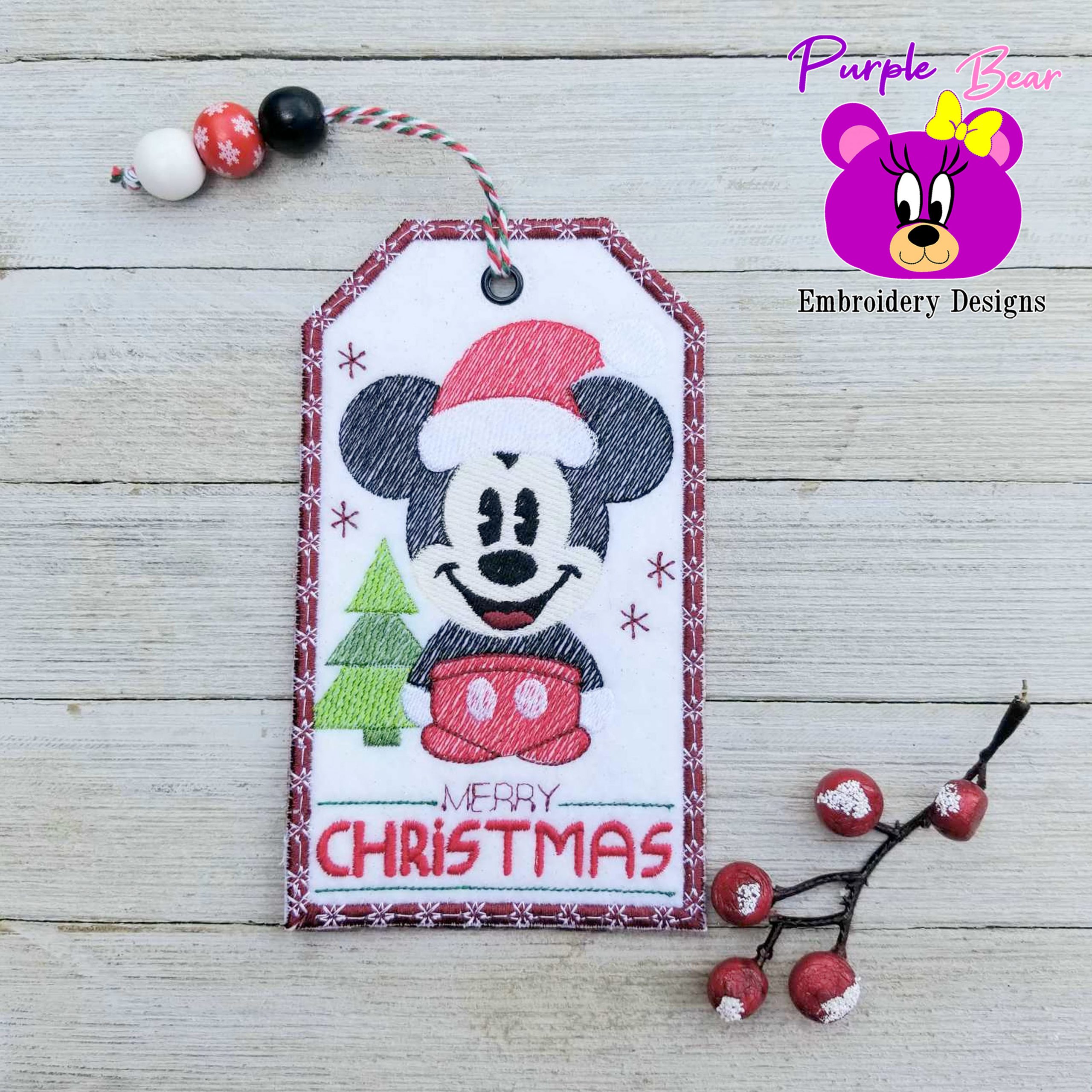 Christmas Mouse Tag 2 Sizes