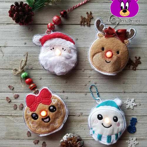 Set of 4 Christmas LED Tealight Nose Designs