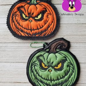 Grumpy Pumpkin Ornament 2 sizes