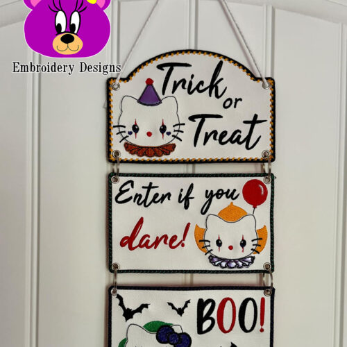 Halloween Cat Hanging Sign 3 Sizes