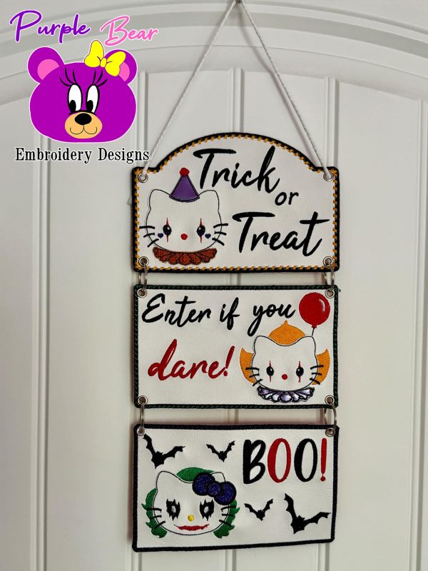Halloween Cat Hanging Sign 3 Sizes