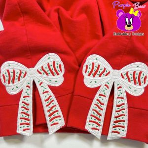 Tree Cake Side Bow Appliqué for Sweatshirt Garment 3 sizes