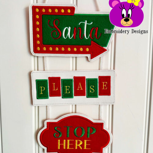 Retro Santa Stop Here Sign 2 Sizes