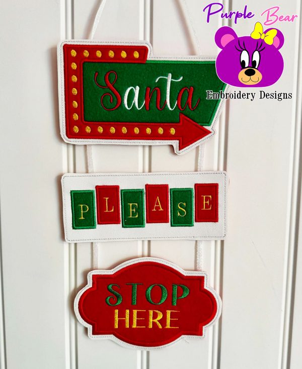 Retro Santa Stop Here Sign 2 Sizes