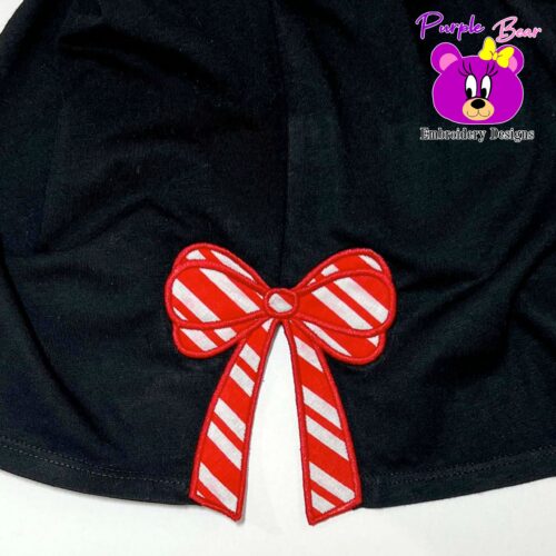 Side Bow Appliqué for Sweatshirt Garment 3 sizes