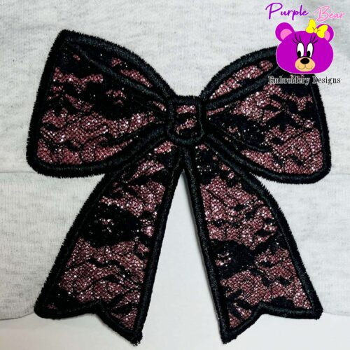 Quilted Side Bow Appliqué for Sweatshirt Garment 3 sizes