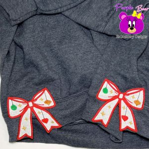 Bauble Side Bow Appliqué for Sweatshirt Garment 3 sizes
