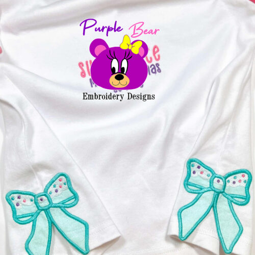 Frosting Side Bow Appliqué for Sweatshirt Garment 3 sizes