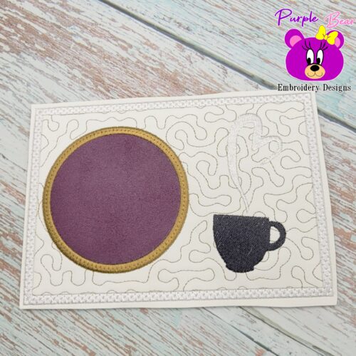 Cup with Steam Heart Mug Rug