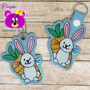Cute bunny, with carrot, Eyelet and Snaptab