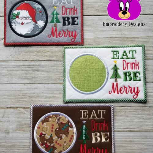 Eat, Drink, Be Merry Mug Rug