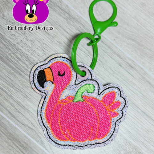 Pumpkin Flamingo Eyelet & Snap