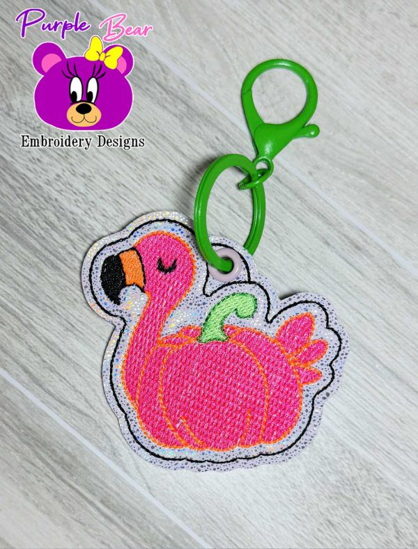 Pumpkin Flamingo Eyelet & Snap