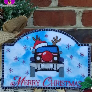 Jeep, Merry Christmas Hanger 3 Sizes
