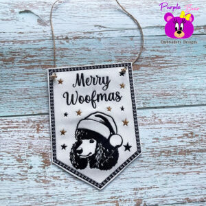 Poodle Christmas hanger 3 sizes