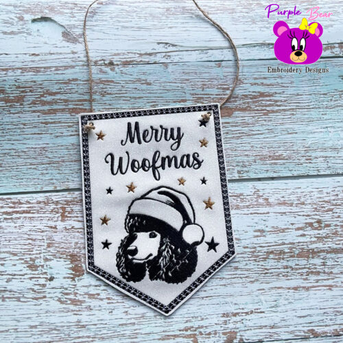 Poodle Christmas hanger 3 sizes