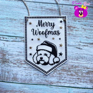 Bichon frise Christmas hanger 3 sizes