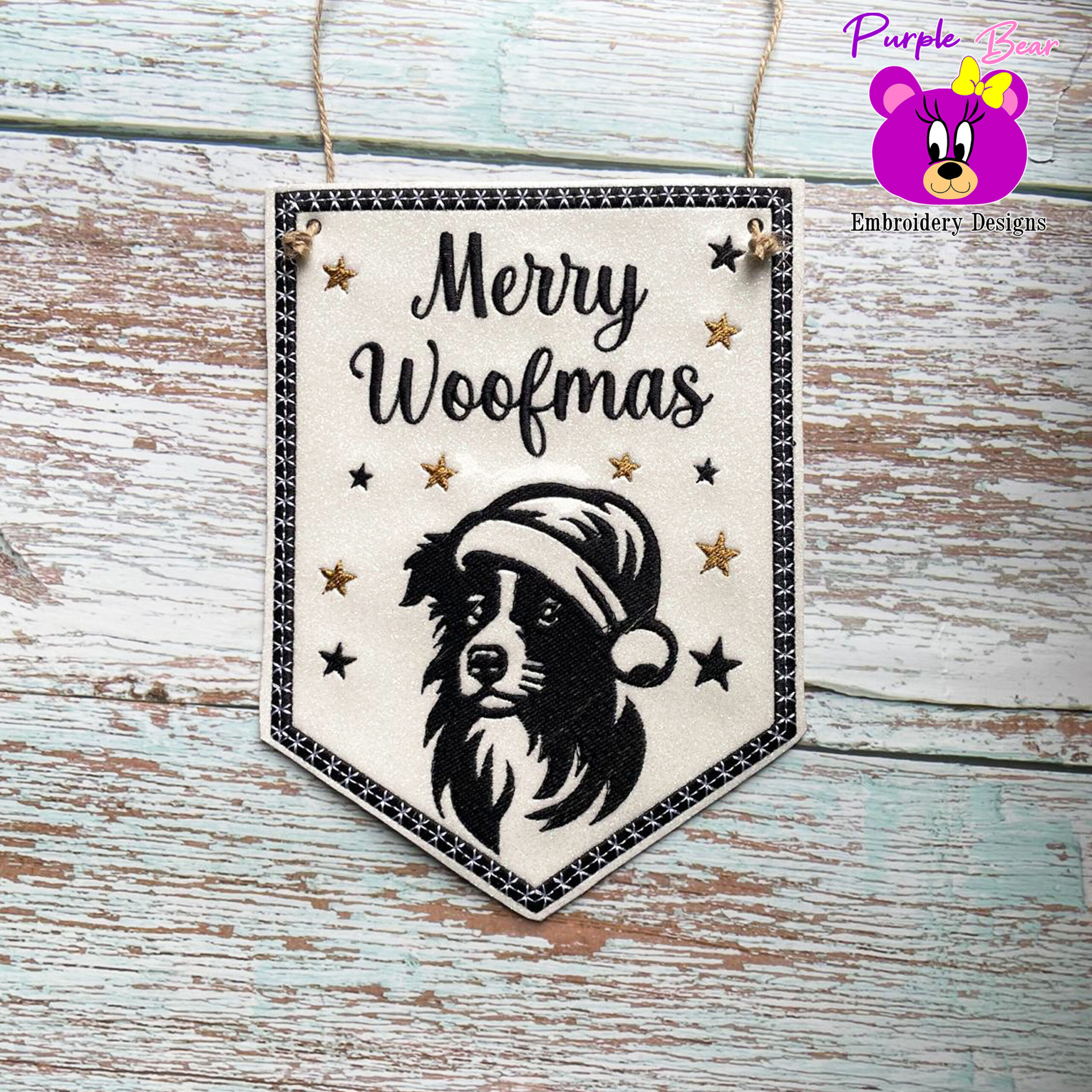 Border Collie Christmas hanger 3 sizes