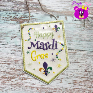 Happy Mardi Gras hanger, 3 sizes