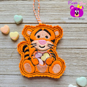 Valentines Tiger, Treat Holder 4 sizes